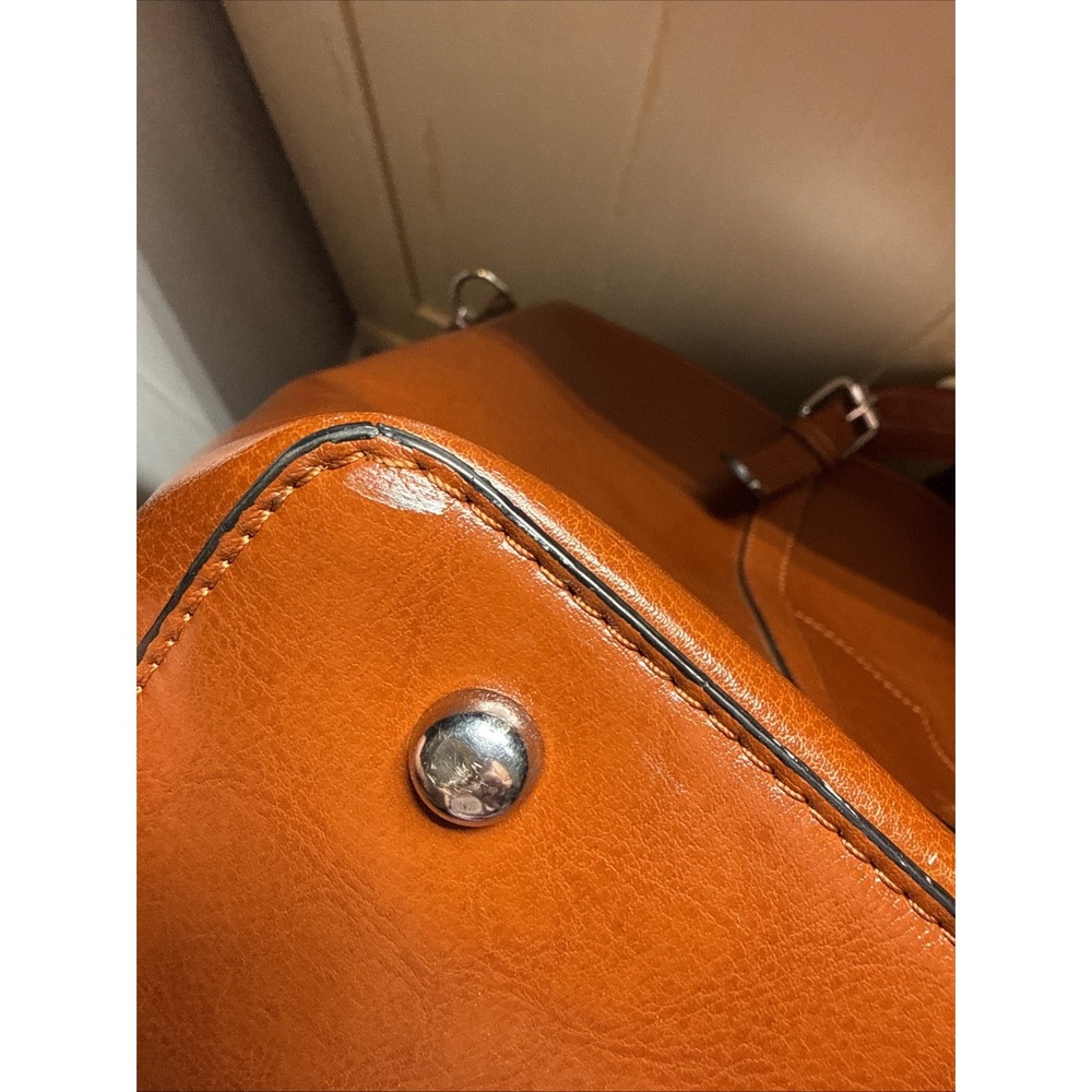 BOSTANTEN Brown Leather Briefcase Shoulder Bag 17" Laptop Case - Picture 10 of 14